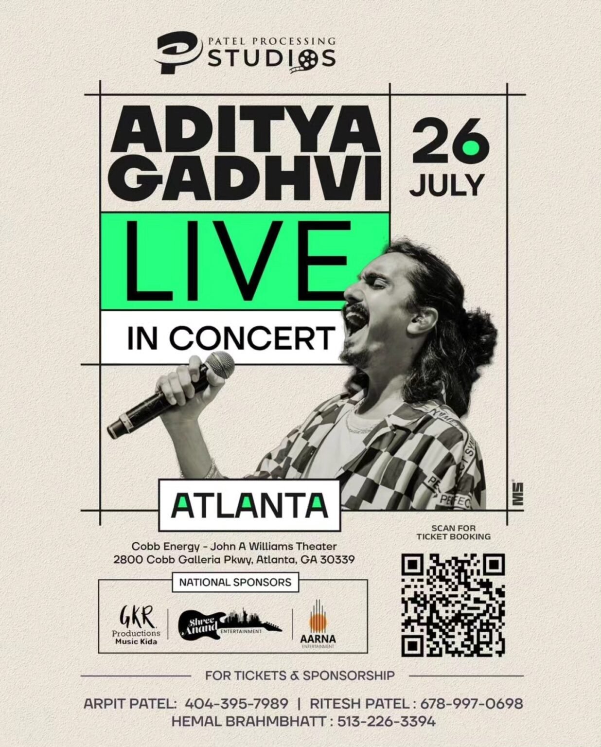 Aditya Gadhvi - Live Concert in Atlanta - Patel Processing Studios